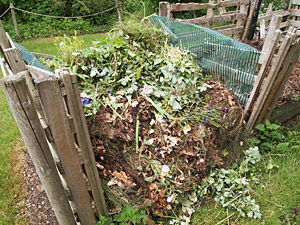 compost heap filled with material